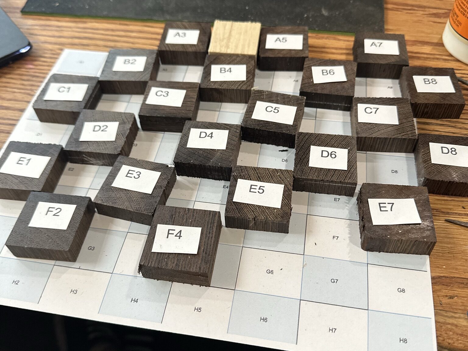 Black Chess Board Squares Labeled 